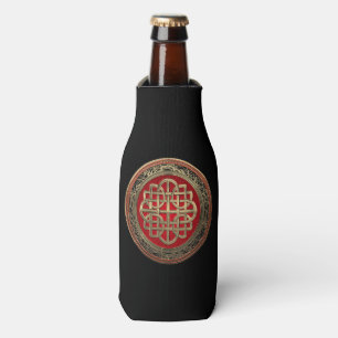 [600] Sacred Celtic Gold Knot Cross Bottle Cooler