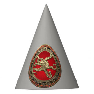 [600] Sacred Gold Octopus in Defensive Posture Party Hat