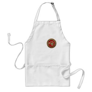 [600] Sacred Golden Scorpion on Red Standard Apron