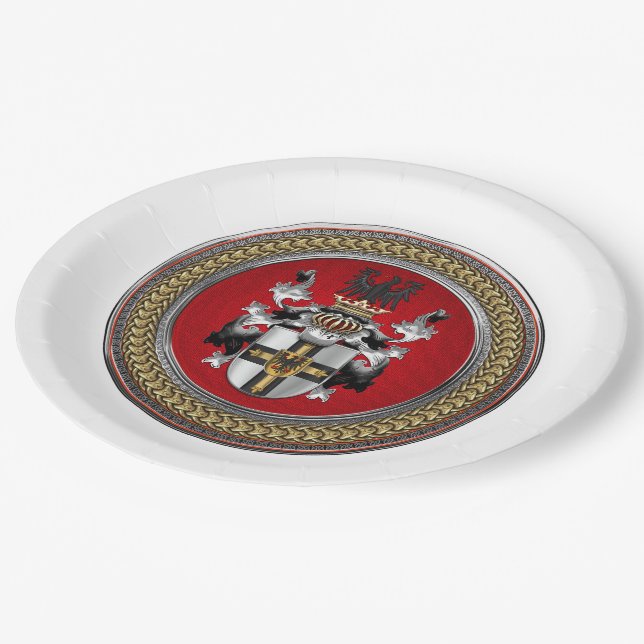 [600] Teutonic Order Coat of Arms Paper Plate (Angled)