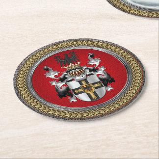 [600] Teutonic Order Coat of Arms Round Paper Coaster