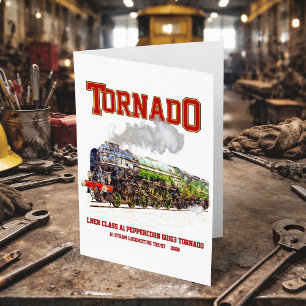 60163 Tornado Vintage Steam Train Locomotive  Thank You Card