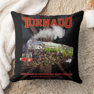 60163 Tornado Vintage Steam Train Locomotive Throw Pillow