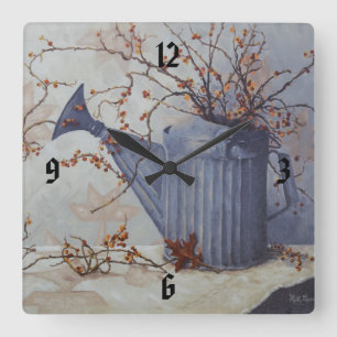 6033 Bittersweet in Watering Can on Quilt Clock