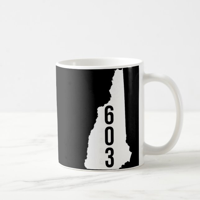 603 Nh New Hampshire Area Code State Map Tee  Coffee Mug (Right)