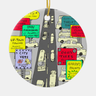 606 gluten free cartoon ceramic ornament