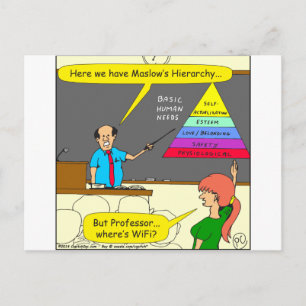 607 basic human needs cartoon postcard