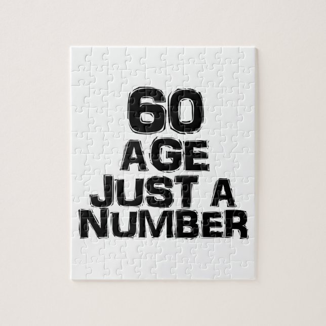 60 Age Just A Number Birthday Designs Jigsaw Puzzle (Vertical)