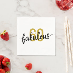 60 and Fabulous 60th Birthday Napkin
