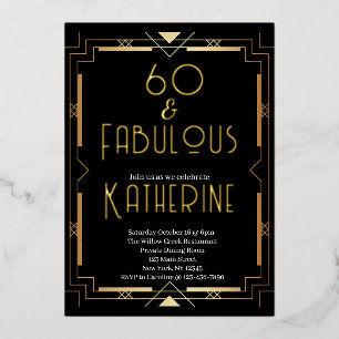 60 and Fabulous 60th Birthday Party Art Deco 