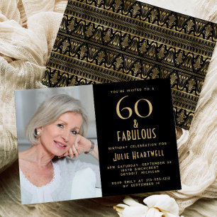 60 and Fabulous   60th Birthday Party Invitation