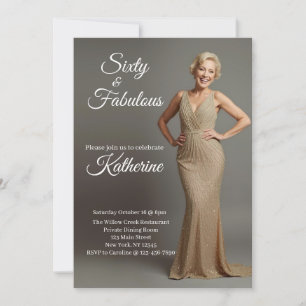 60 and Fabulous   60th Birthday Party  Invitation