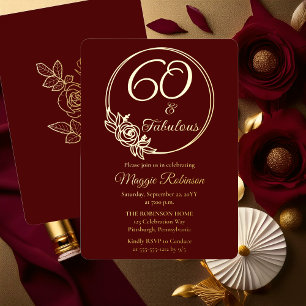 60 and Fabulous 60th Birthday Party Stamped