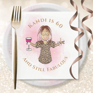 60 and Fabulous African American Fun 60th Birthday Napkin