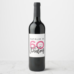 60 and fabulous birthday party label