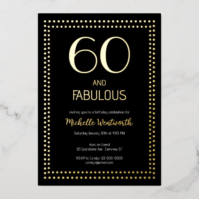 60 and Fabulous Elegant Sixtieth Birthday Party (Front)