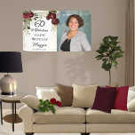 60 and Fabulous Glam Rose Floral Birthday Party Banner<br><div class="desc">Elegant and classy dark red and burgundy floral roses with seed pearls on a splatter sepia colored frame "60 and Fabulous" birthday party design by Holiday Hearts Designs.</div>