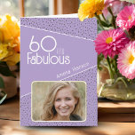 60 and Fabulous Glitter Photo 60th Birthday Card<br><div class="desc">60 and Fabulous Gold Glitter Photo 60th Birthday Card. Modern birthday card with trendy typography and faux gold glitter spots. The design has a custom photo and name. You can change or erase the text inside. Make personalized 60th birthday card for her.</div>