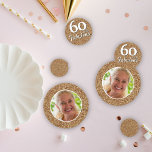 60 and Fabulous Gold Glitter Photo 60th Birthday Confetti<br><div class="desc">60 and Fabulous Gold Glitter Photo 60th Birthday Party confetti. Add your photo.</div>