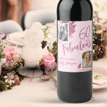 60 and Fabulous Pink Glitter 2 Photo 60th Birthday Wine Label<br><div class="desc">60 and Fabulous Pink Glitter 2 Photo Surprise 60th Birthday Wine Label. Stunning labels with “60 and Fabulous” text and pink glitter on a pink background. Featuring sparkly faux glitter brush strokes, and space for two personal photos, this elegant design is perfect for honouring a fabulous woman’s milestone birthday. Fully...</div>