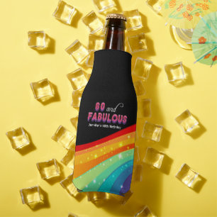 60 and Fabulous Rainbow Birthday Party Custom Bottle Cooler