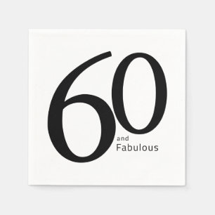 60 and Fabulous Script 60th Birthday Party Napkin