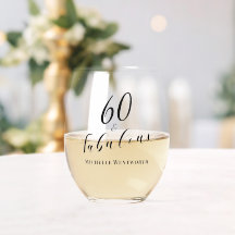 60 and Fabulous Sixtieth Birthday Elegant Script