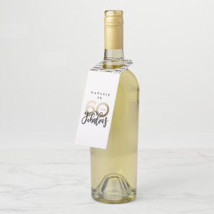 60 and fabulous thank you modern birthday favour bottle tag