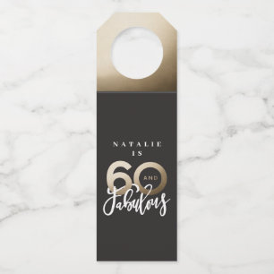 60 and fabulous thank you modern birthday favour bottle tag
