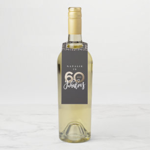 60 and fabulous thank you modern birthday favour bottle tag