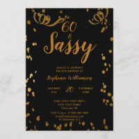 60 and Sassy 60th Birthday Black | Faux Gold