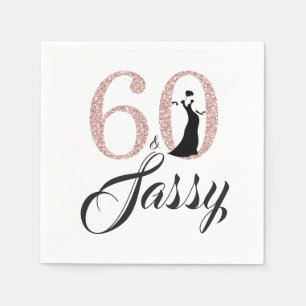 60 and Sassy Birthday Party Napkin