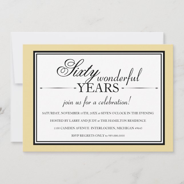 60 Anniversaire Invitation de fête (Devant)