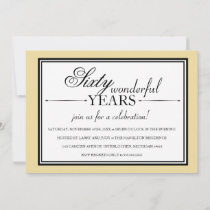 60 Anniversaire Invitation de fête