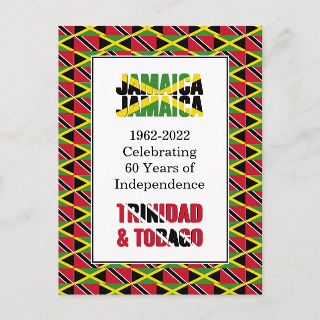 60 ans Anniversaire Jamaïque Trinidad Carte postal (Devant)