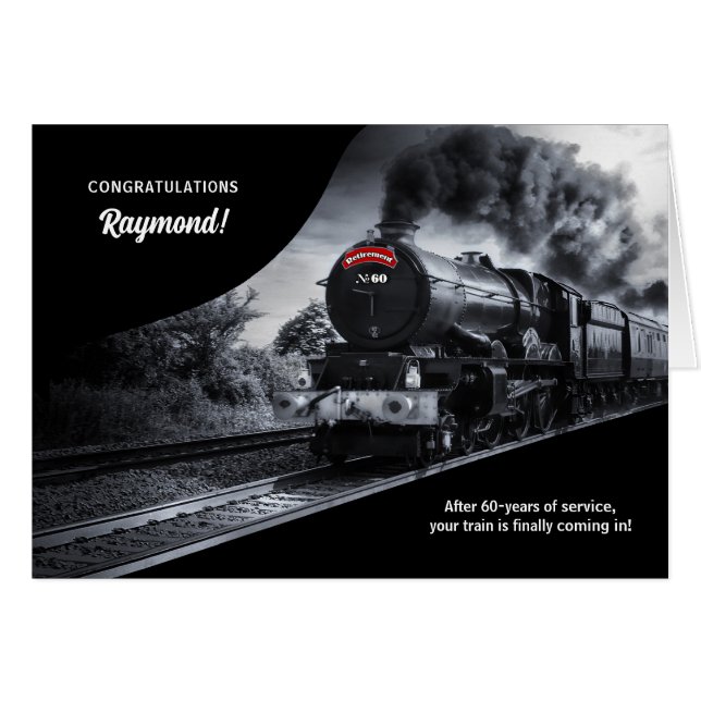 60 ans train de retraite ferroviaire Félicitations (Devant horizontal)
