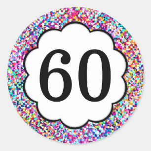60 - Autocollants colorés de nombres