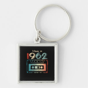 60 Birthday Gifts Year Old Made in 1962 Cassette Keychain