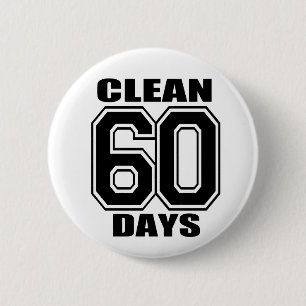 60 days  clean black 2 inch round button