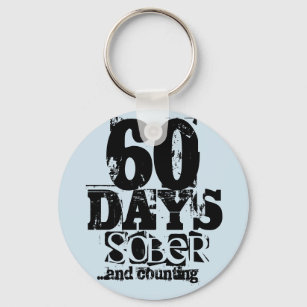60 Days Sobriety Keychain