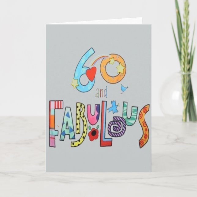 60 et fabuleuse carte d'anniversaire 60e (Devant)