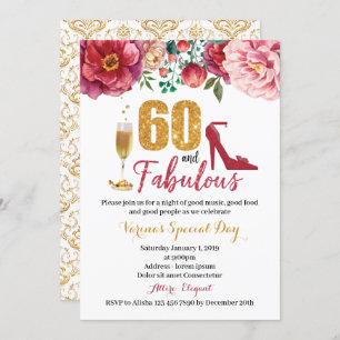 60 et fabuleuse invitation d'anniversaire pour les