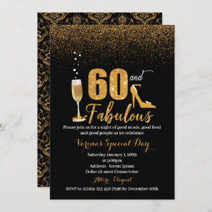 60 et fabuleuse invitation d'anniversaire pour les