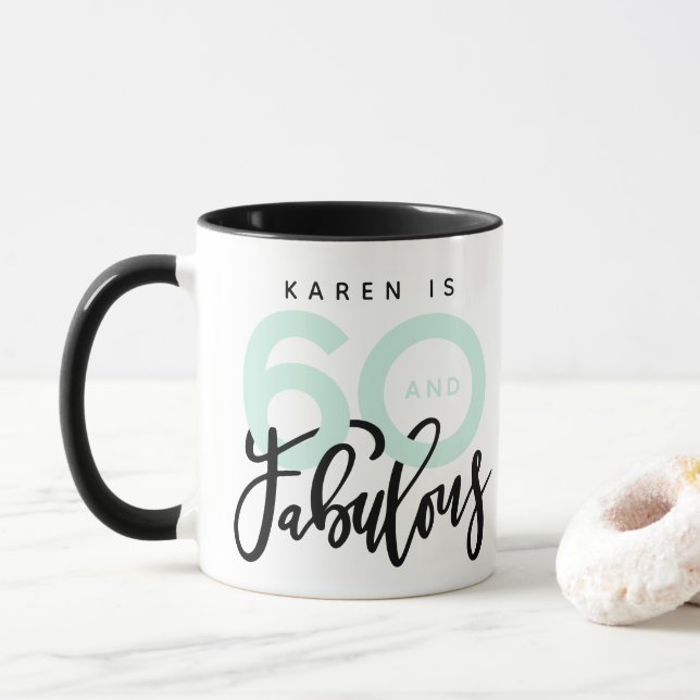 60 et fabuleuse mug d'anniversaire (Avec donut)