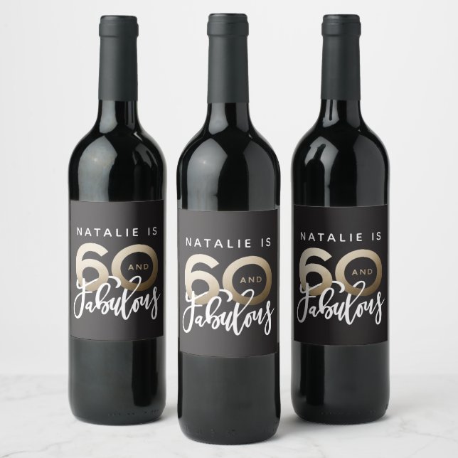 60 et fabuleux étiquette de fête d'anniversaire (Bouteilles)