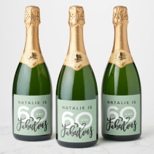 60 et fabuleux étiquette de fête d'anniversaire