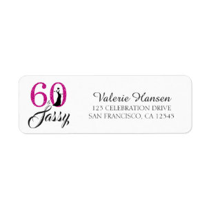 60 et Sassy 60th Birthday Return Adresse Label