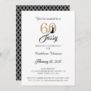 60 et Sassy Invitation à la fête du 60e anniversa