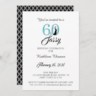 60 et Sassy   Invitation de fête du 60e anniversai