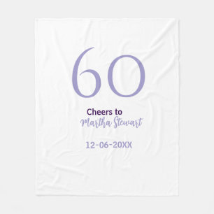 60 & fabulous birthday purple bold name date styli fleece blanket